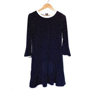 Michael Michael Kors Black Dress Women Size Medium With Stars Ruffle Trim *